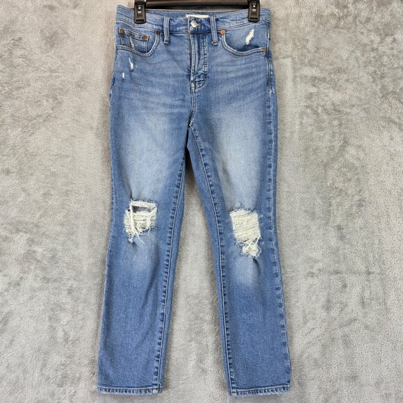 Madewell Jeans Womens 27P The Perfect Vintage Jean Distressed High Rise Denim - Picture 1 of 12
